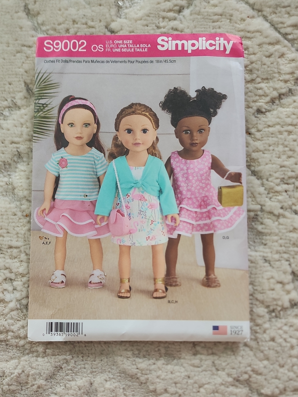 Simplicity Doll Outfit Pattern in Pink & Turquoise